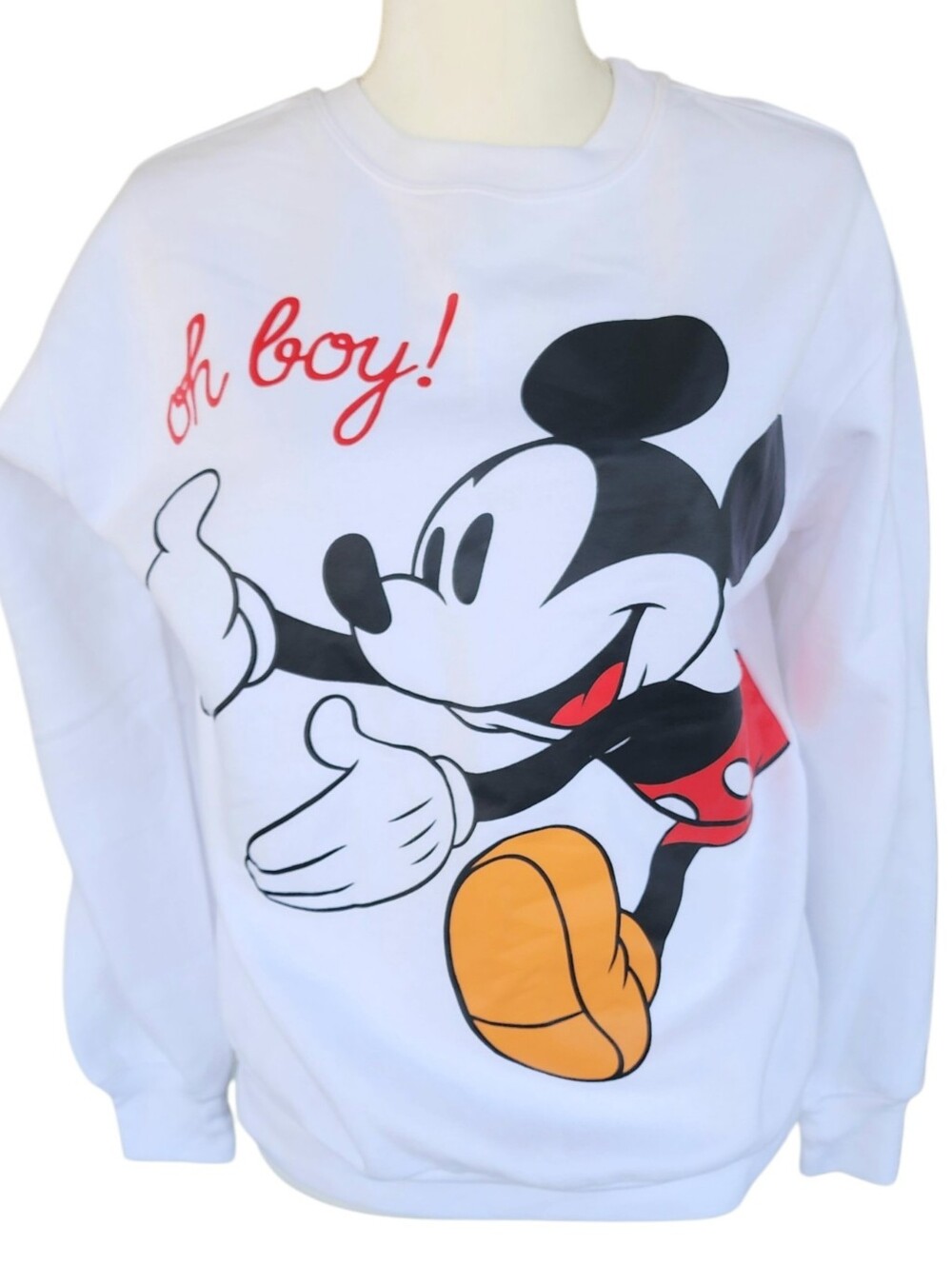 Disney White Mickey Graphic Sweatshirt with Red and Black Accents - Picture 2 of 8
